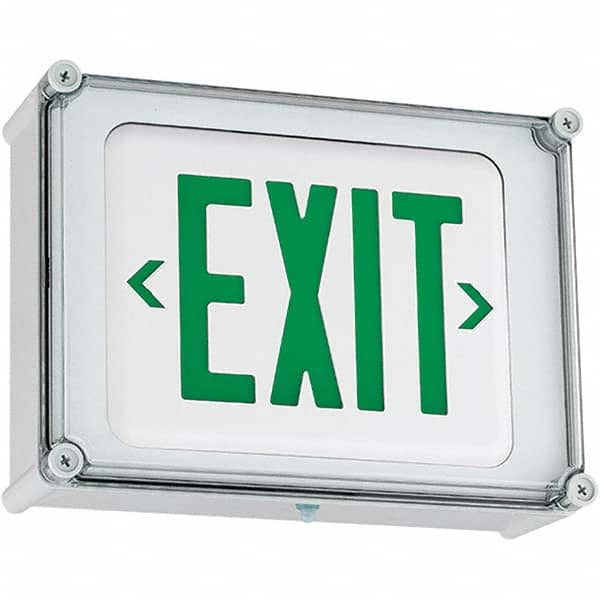 Hubbell Lighting - Illuminated Exit Signs Number of Faces: 1 Letter Color: Green - Americas Industrial Supply