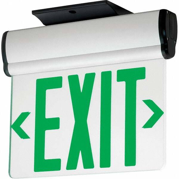 Hubbell Lighting - Illuminated Exit Signs Number of Faces: 2 Letter Color: Green - Americas Industrial Supply