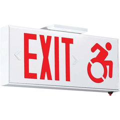 Hubbell Lighting - Illuminated Exit Signs Number of Faces: 1 Letter Color: Red - Americas Industrial Supply