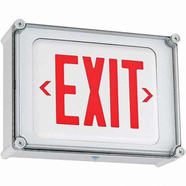 Hubbell Lighting - Illuminated Exit Signs Number of Faces: 1 Letter Color: Red - Americas Industrial Supply