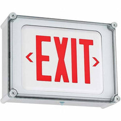 Hubbell Lighting - Illuminated Exit Signs Number of Faces: 1 Letter Color: Red - Americas Industrial Supply