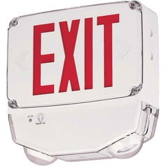 Hubbell Lighting - Illuminated Exit Signs Number of Faces: 1 Letter Color: Red - Americas Industrial Supply