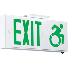 Hubbell Lighting - Illuminated Exit Signs Number of Faces: 1 Letter Color: Green - Americas Industrial Supply