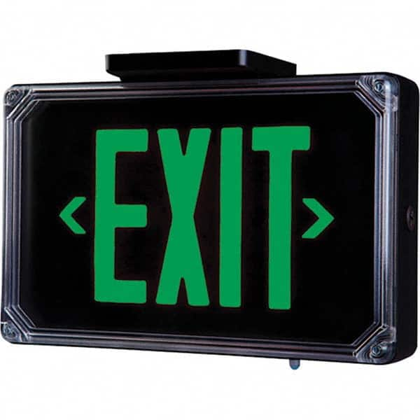 Hubbell Lighting - Illuminated Exit Signs Number of Faces: 2 Letter Color: Green - Americas Industrial Supply