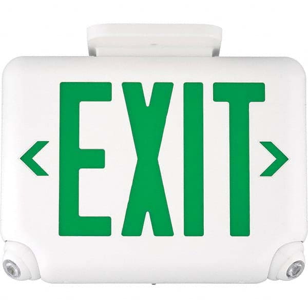 Hubbell Lighting - Combination Exit Signs Mounting Type: Wall Mount; Ceiling Mount Number of Faces: 1 - Americas Industrial Supply