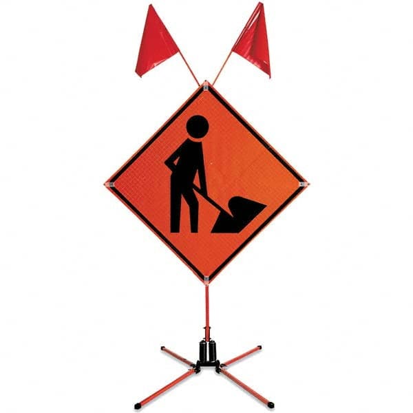 VizCon - Sign Posts & Traffic Sign Accessories Type: Roll-Up Sign Stand Sign Post/Stand Height (Feet): 4 - Americas Industrial Supply