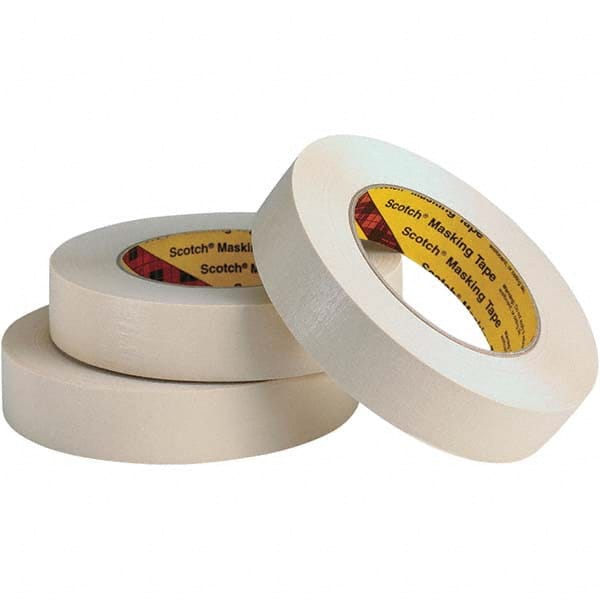 3M - 12" Wide x 60 Yd Long x 7.6 mil Tan Crepe Paper Masking Tape - Americas Industrial Supply