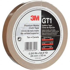 3M - 50m x 24mm x 11 mil Tan Cotton Cloth Gaffers Tape - Americas Industrial Supply