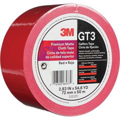 3M - 50m x 72mm x 11 mil Red Cotton Cloth Gaffers Tape - Americas Industrial Supply