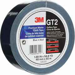 3M - 50m x 48mm x 11 mil Blue Cotton Cloth Gaffers Tape - Americas Industrial Supply