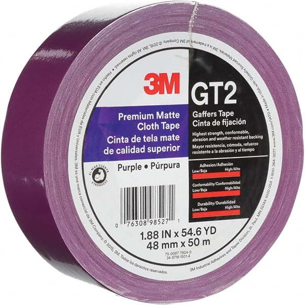 3M - 50m x 48mm x 11 mil Purple Cotton Cloth Gaffers Tape - Americas Industrial Supply