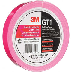 3M - 50m x 24mm x 11 mil Fluorescent Pink Cotton Cloth Gaffers Tape - Americas Industrial Supply