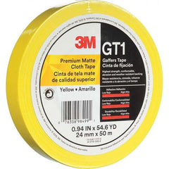 3M - 50m x 24mm x 11 mil Yellow Cotton Cloth Gaffers Tape - Americas Industrial Supply