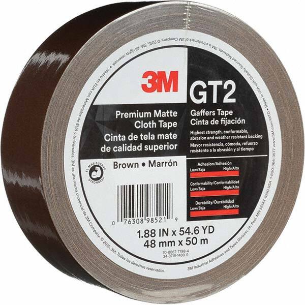 3M - 50m x 48mm x 11 mil Brown Cotton Cloth Gaffers Tape - Americas Industrial Supply