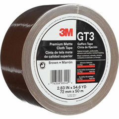 3M - 50m x 72mm x 11 mil Brown Cotton Cloth Gaffers Tape - Americas Industrial Supply