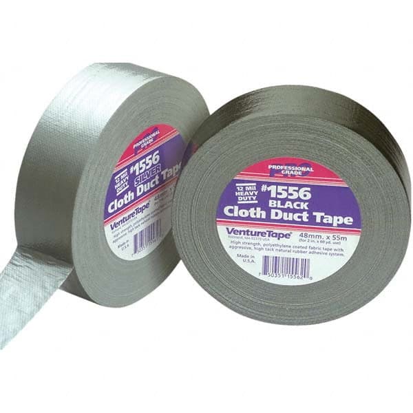 3M - 55m x 48mm x 12 mil Black Polyethylene Cloth Duct Tape - Americas Industrial Supply