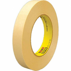 3M - 12mm Wide x 55 m x 6.3 mil Tan Crepe Paper Masking Tape - Americas Industrial Supply