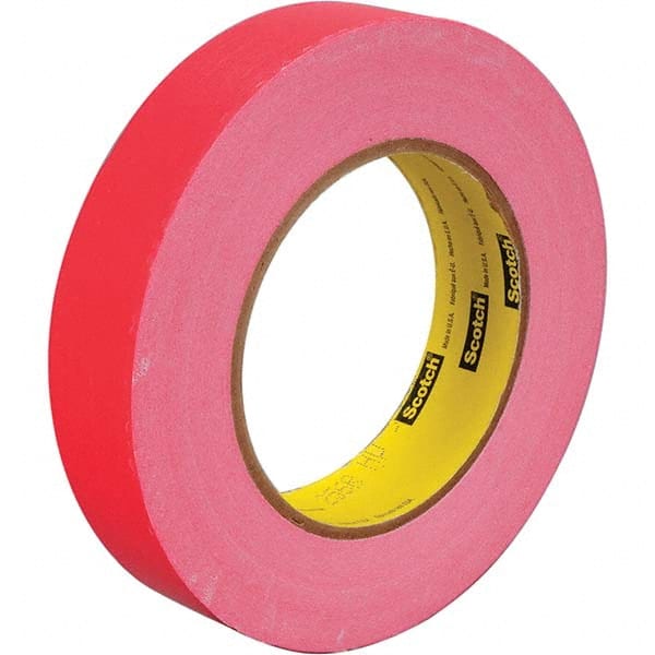 3M - 3/8" Wide x 60 Yd Long x 6.7 mil Red Paper Masking Tape - Americas Industrial Supply