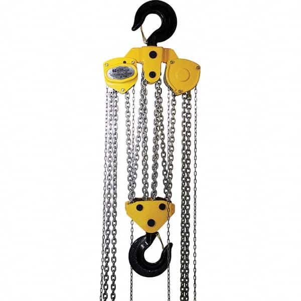OZ Lifting Products - 40,000 Lb Capacity, 10' Lift Height, Manual Chain Hoist with Overload Protection - Americas Industrial Supply