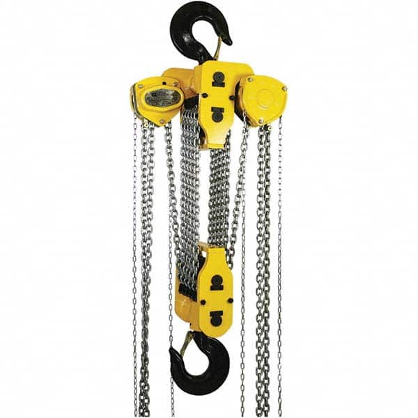 OZ Lifting Products - 60,000 Lb Capacity, 20' Lift Height, Manual Chain Hoist with Overload Protection - Americas Industrial Supply