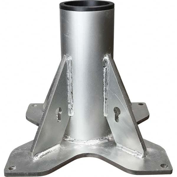 Davit Crane Bases; Base Type: Pedestal Base; Finish/Coating: Zinc Plated; Base Width (Decimal Inch): 16.00; Base Length (Decimal Inch): 14.88; Base Depth (Decimal Inch): 16.00; Base Height (Decimal Inch): 14.88; Hole Diameter (Decimal Inch): 5.56; Width (