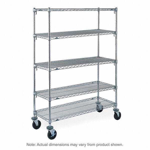 Metro - 600 Lb Capacity 5 Shelf Mobile Wire Shelving Unit - Add-On Unit - Americas Industrial Supply