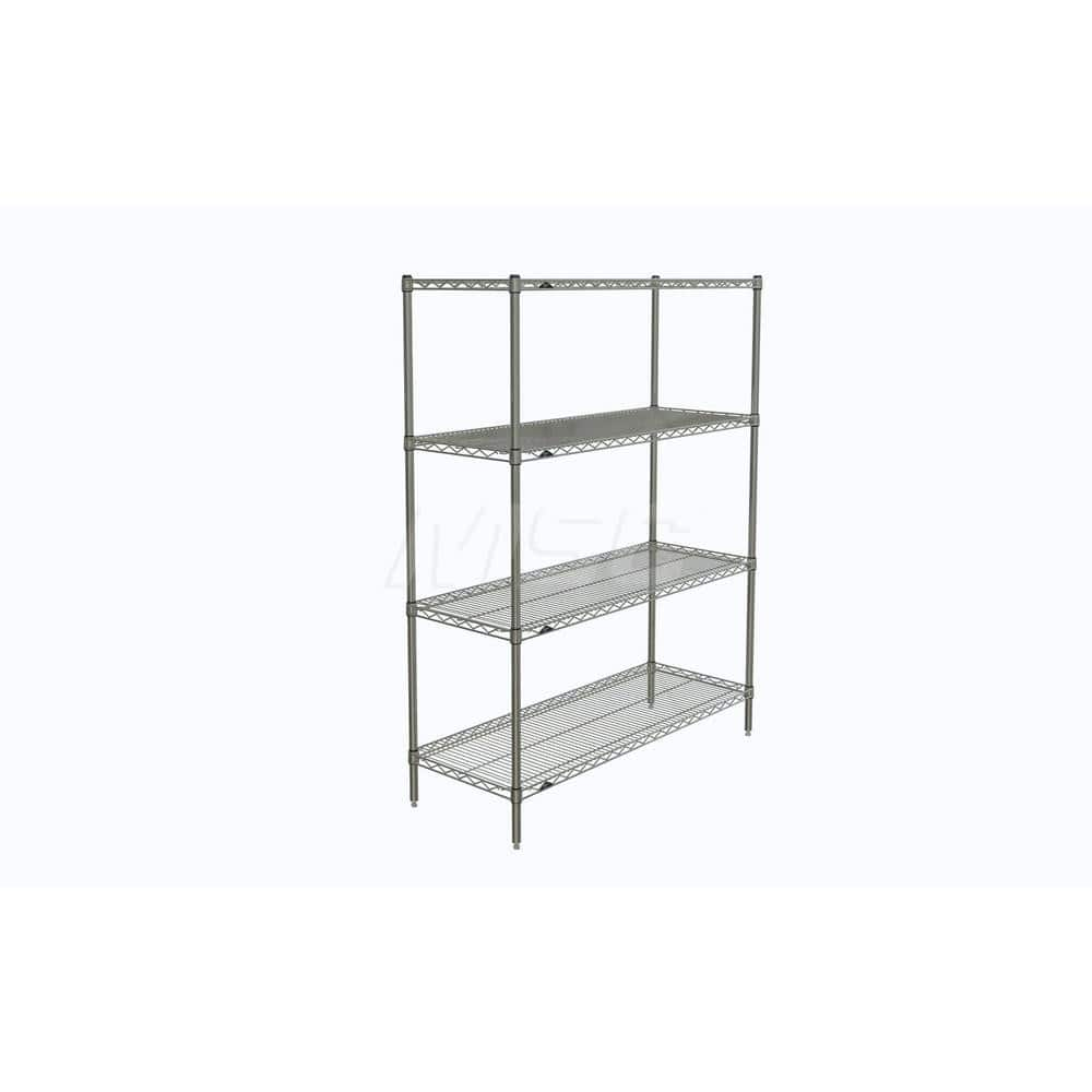 Starter Unit Wire Shelving: 4 Shelves 48″ Wide, 18″ Deep, 63″ High