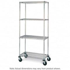 Metro - 600 Lb Capacity 4 Shelf Mobile Wire Shelving Unit - Add-On Unit - Americas Industrial Supply