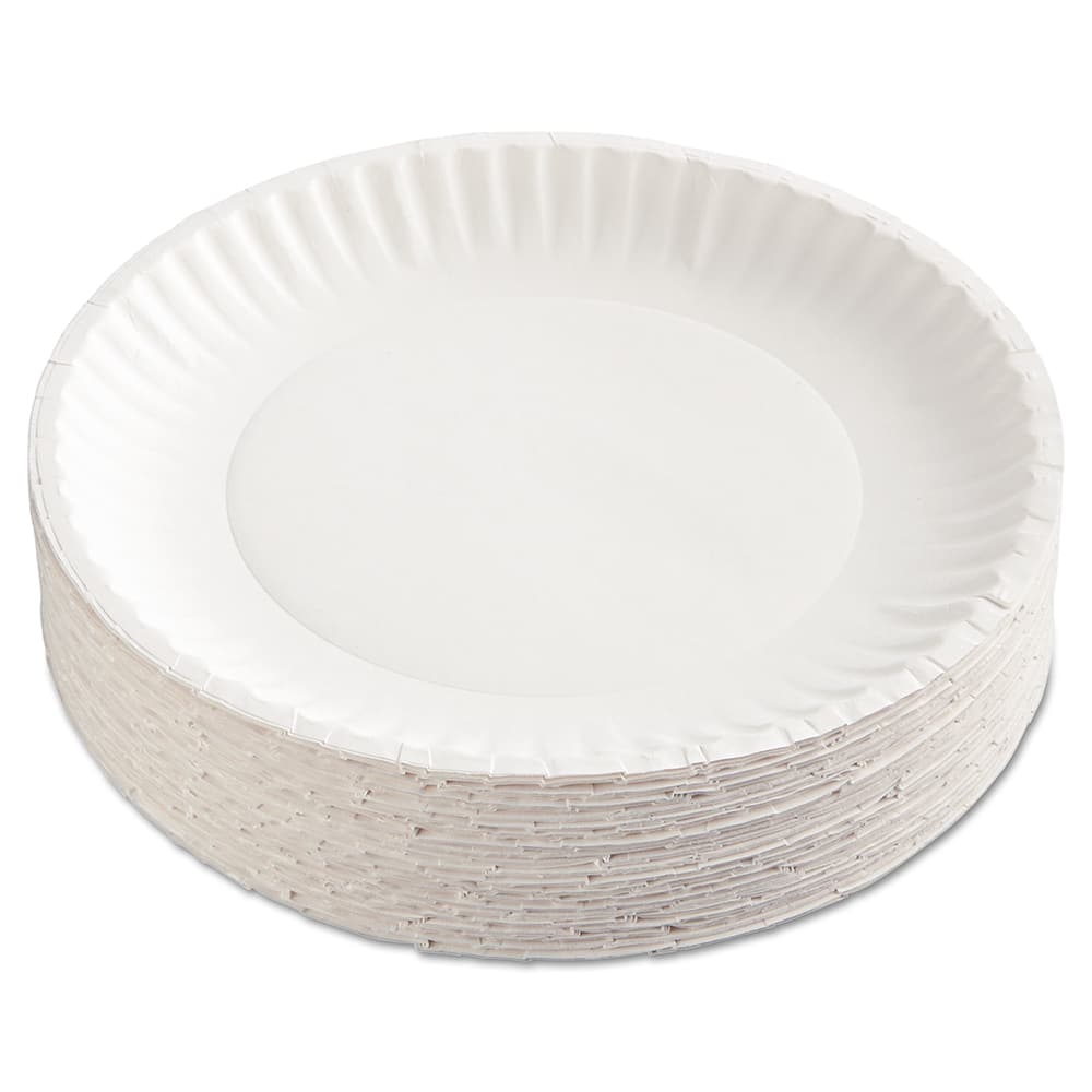 AJM Packaging Corporation - Paper & Plastic Cups, Plates, Bowls & Utensils; Breakroom Accessory Type: Plates ; Breakroom Accessory Description: Dinnerware-Plate; Paper ; Color: White - Exact Industrial Supply