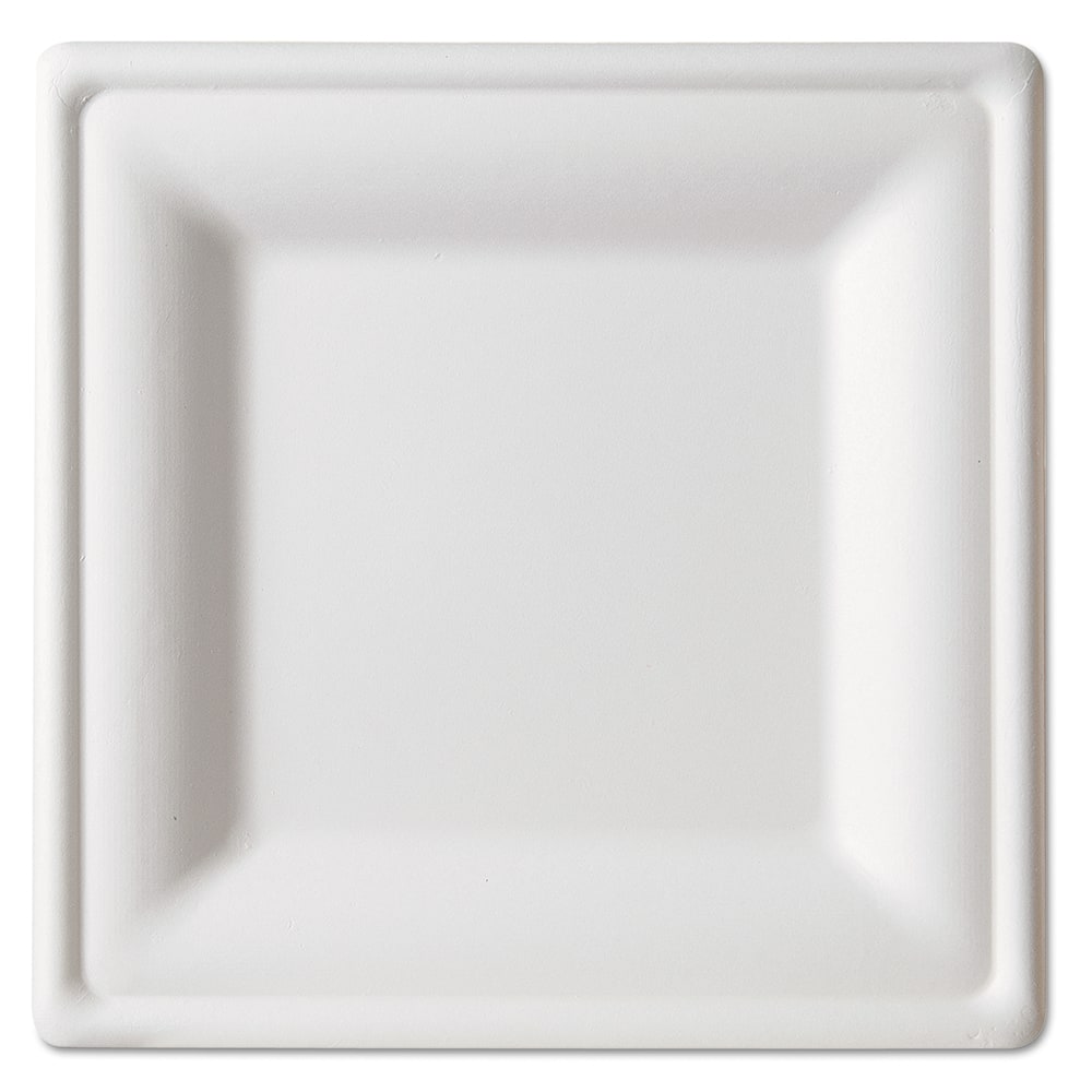 ECO PRODUCTS - Paper & Plastic Cups, Plates, Bowls & Utensils; Breakroom Accessory Type: Plates ; Breakroom Accessory Description: Dinnerware-Plate; Bagasse ; Color: White - Exact Industrial Supply