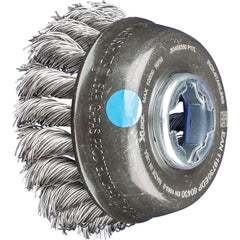 PFERD - Cup Brushes; Brush Diameter (Inch): 3-1/2 ; Fill Material: Stainless Steel ; Filament/Wire Diameter (Decimal Inch): 0.0200 ; Wire Type: Full Cable Twist; Single ; Arbor Type: X-LOCK ; Arbor Hole Thread Size: X-LOCK - Exact Industrial Supply