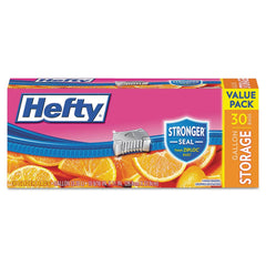 Hefty - Reclosable Food & Sandwich Bags; Volume Capacity: 1 Gal ; Width (Inch): 2-1/2 ; Container Shape: Rectangle ; Height (Inch): 11 ; Material: Plastic ; Thickness (mil): 1.5000 - Exact Industrial Supply