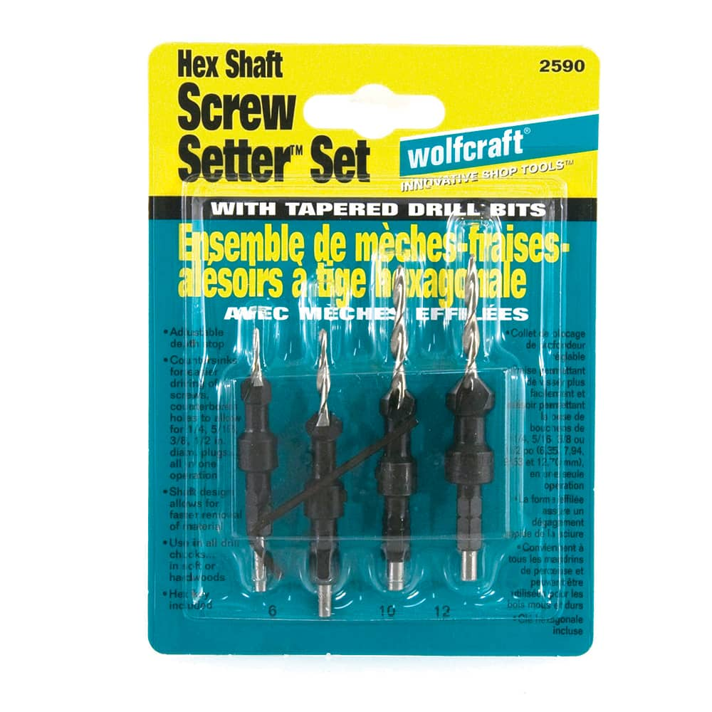 Mibro - Countersink Sets; Countersink Type: Single Flute ; Minimum Head Diameter (Decimal Inch): 0.3125 ; Maximum Head Diameter (Decimal Inch): 0.5000 ; Minimum Included Angle: 45.00 ; Maximum Included Angle: 45.00 ; Number of Flutes: 3 - Exact Industrial Supply