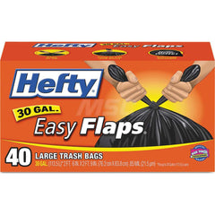 Household Trash Bag: 30 gal, 1.05 mil, Pack of (40) 30″ Wide, 33″ High, Plastic, Black