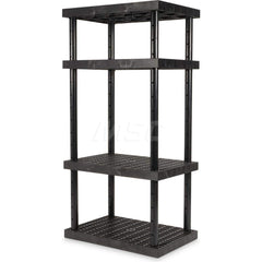 Plastic Shelving; Type: Adjustable Shelving; Shelf Capacity (Lb.): 1000; Width (Inch): 24; Height (Inch): 72.000000; Depth: 36; Number of Shelves: 4; Color: Black