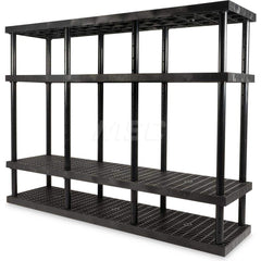 Plastic Shelving; Type: Adjustable Shelving; Shelf Capacity (Lb.): 2700; Width (Inch): 24; Height (Inch): 72.000000; Depth: 96; Number of Shelves: 4; Color: Black