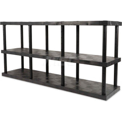 Plastic Shelving; Type: Adjustable Shelving; Shelf Capacity (Lb.): 2650; Width (Inch): 24; Height (Inch): 48.000000; Depth: 96; Number of Shelves: 3; Color: Black