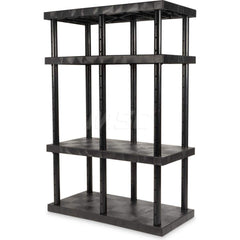 Plastic Shelving; Type: Adjustable Shelving; Shelf Capacity (Lb.): 1760; Width (Inch): 24; Height (Inch): 72.000000; Depth: 48; Number of Shelves: 4; Color: Black