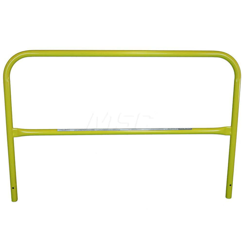 Heavy-Duty Guard Rail: Yellow, Painted, Steel 9″ Long, 42″ High, 2 Rails