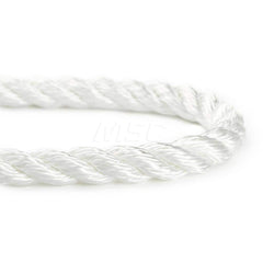 Rope; Rope Construction: 3 Strand Twisted; Material: Nylon; Work Load Limit: 60 lb; Color: White; Maximum Temperature (F) ( - 0 Decimals): 295; Breaking Strength: 12370; Application: General Purpose; Rope Strand Count: 3; Package Type: Reel; Additional In