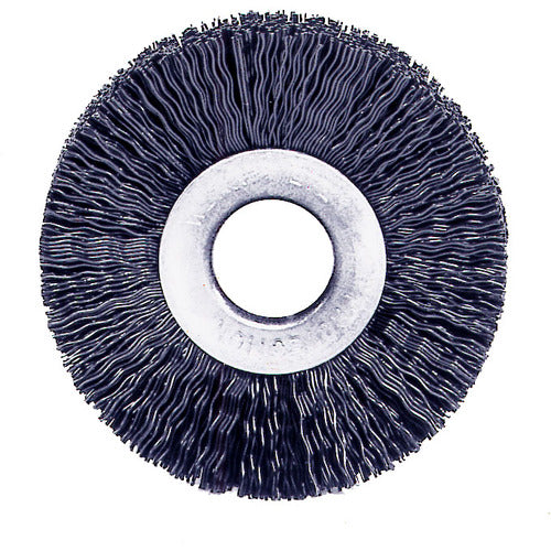 3″ Small Diameter Nylon Wheel Brush, .016″ Crimped Black Fill, 1/2″ Arbor Hole - Americas Industrial Supply