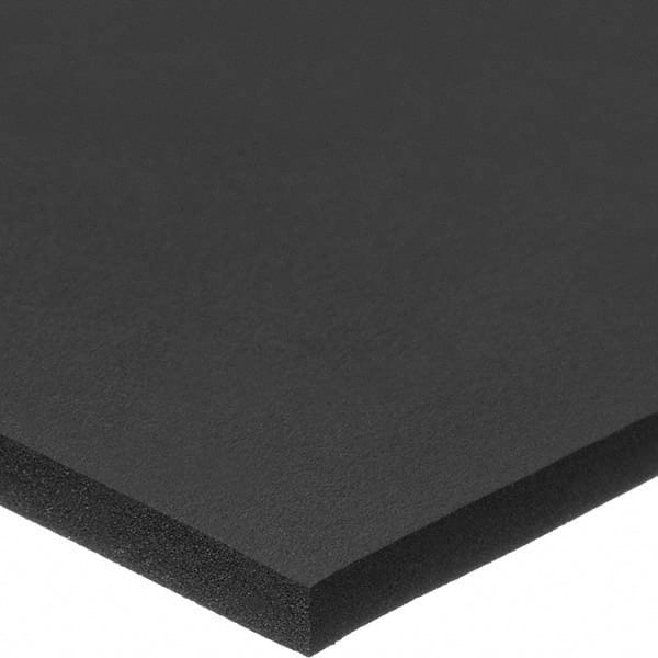 Open Cell Polyurethane Foam: 39″ Wide, 39″ Long, Black Acrylic Adhesive Backing