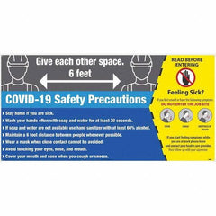 NMC - "COVID-19 - COVID-19 Safety Precautions", 48" Wide x 24" High, Aluminum Composite Panel Safety Sign - Americas Industrial Supply