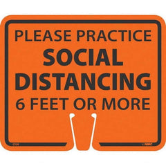 NMC - "Please Practice Social Distancing", 12-5/8" Wide x 10-3/8" High, Rigid Plastic Safety Sign - Americas Industrial Supply