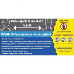 NMC - "COVID-19 Safety Precautions", 96" Wide x 48" High, Aluminum Composite Panel Safety Sign - Americas Industrial Supply