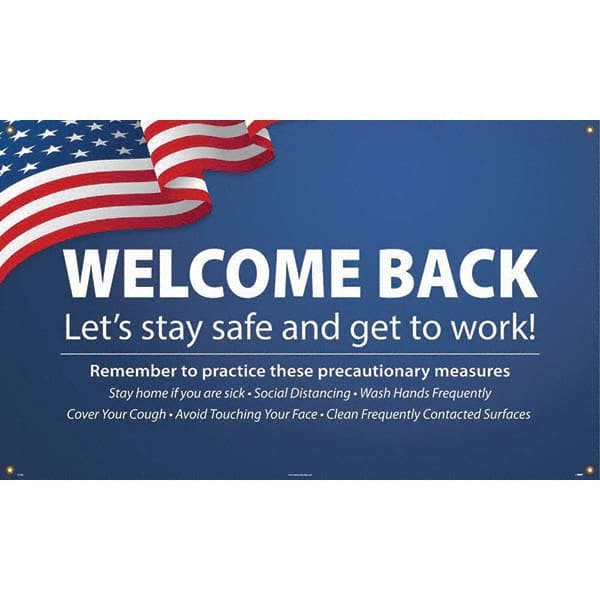 NMC - Banners Message Type: Safety Reinforcement & Motivational Legend: Wecome Back - Let's Stay Safe and Get to Work! - Americas Industrial Supply