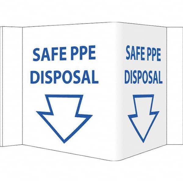 NMC - "Safe PPE Disposal", 12" Wide x 6" High, Vinyl Safety Sign - Americas Industrial Supply