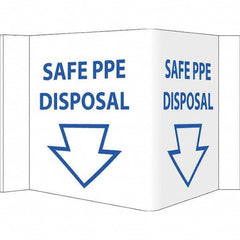 NMC - "Safe PPE Disposal", 12" Wide x 6" High, Vinyl Safety Sign - Americas Industrial Supply