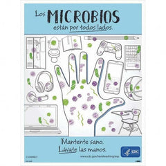 NMC - "COVID-19 - Los Microbios Est\xE1n Por Todos Lados", 18" Wide x 24" High, Paper Safety Sign - Americas Industrial Supply