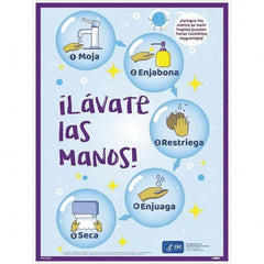 NMC - "COVID-19 - Il\xE1vate Las Manos!", 18" Wide x 24" High, Paper Safety Sign - Americas Industrial Supply